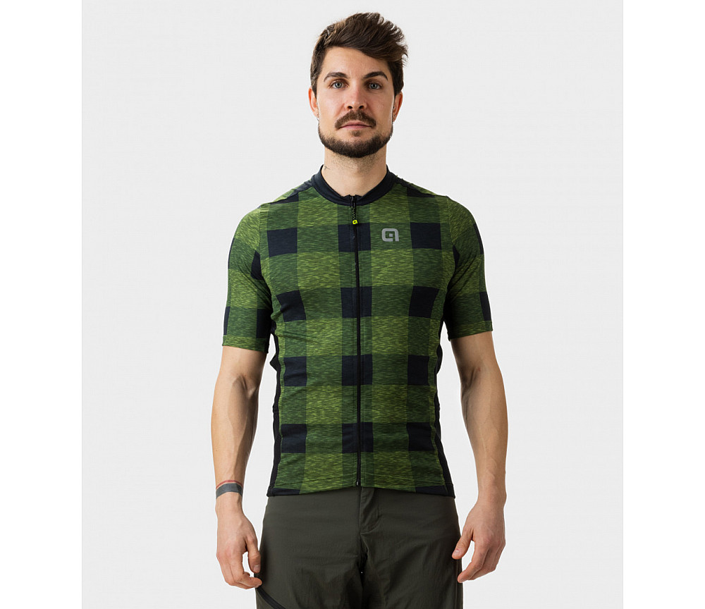 Ale Веломайка мужская MAGLIA MC / SS JERSEY SCOTTISH OFF ROAD - GRAVEL VERDE/GREEN